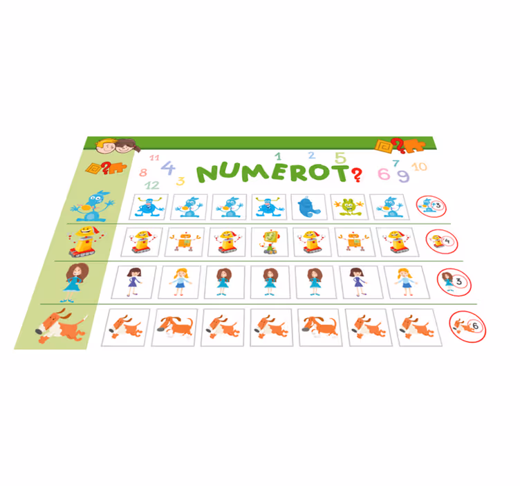 ランチョンマット 子供 カラフルな教育ボード - TENSTICKERS