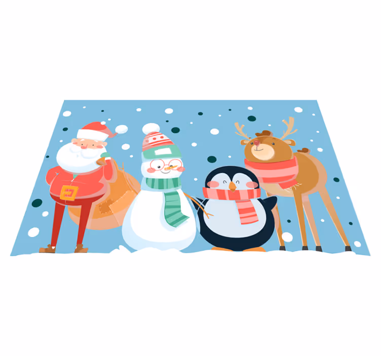 クリスマス ランチョン マット サンタの楽しいキャラクター - TENSTICKERS