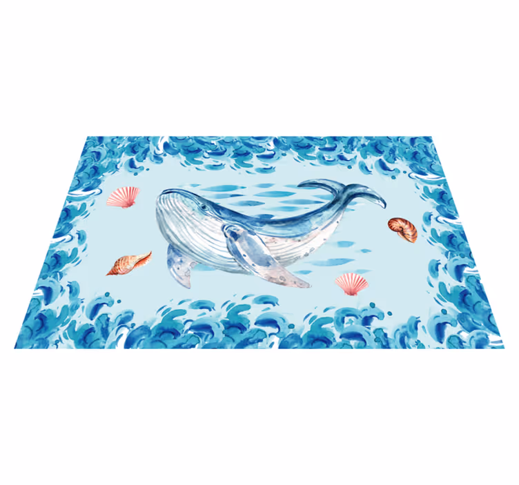オリジナル ランチョンマット クジラと海の要素 - TENSTICKERS
