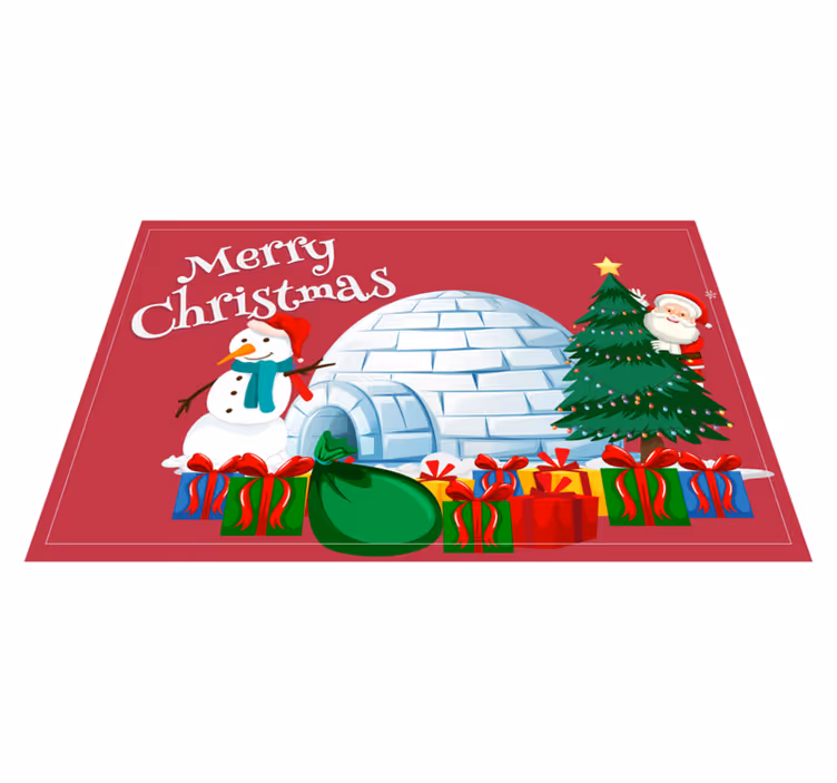 クリスマス ランチョン マット 祝祭のホリデーシーン - TENSTICKERS