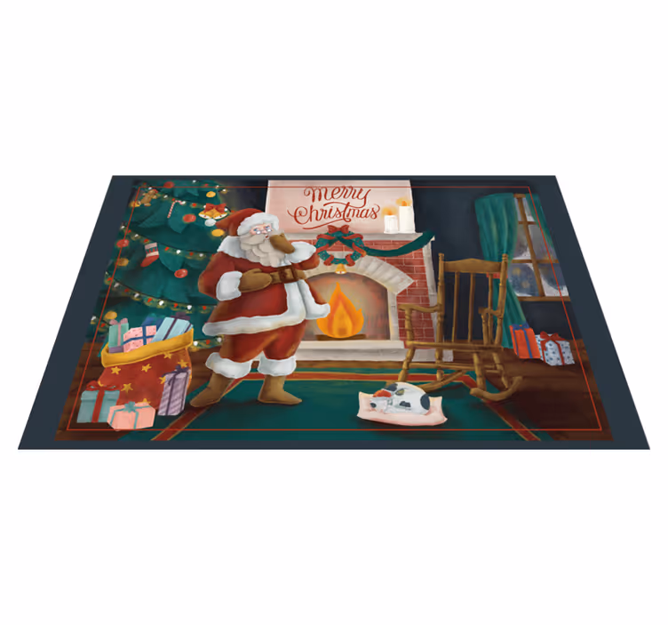 サンタクリスマスのランチョンマットのあるクリスマスハウス - TENSTICKERS