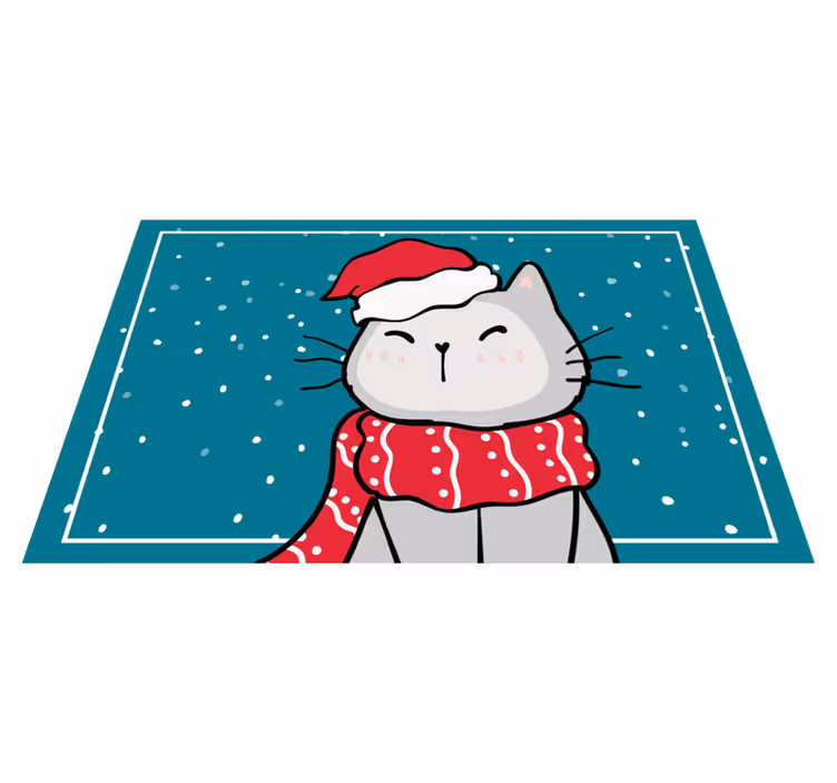 クリスマス ランチョン マット 陽気な猫のサンタ - TENSTICKERS