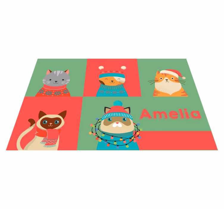 ランチョンマット 子供 かわいい猫のイラスト - TENSTICKERS