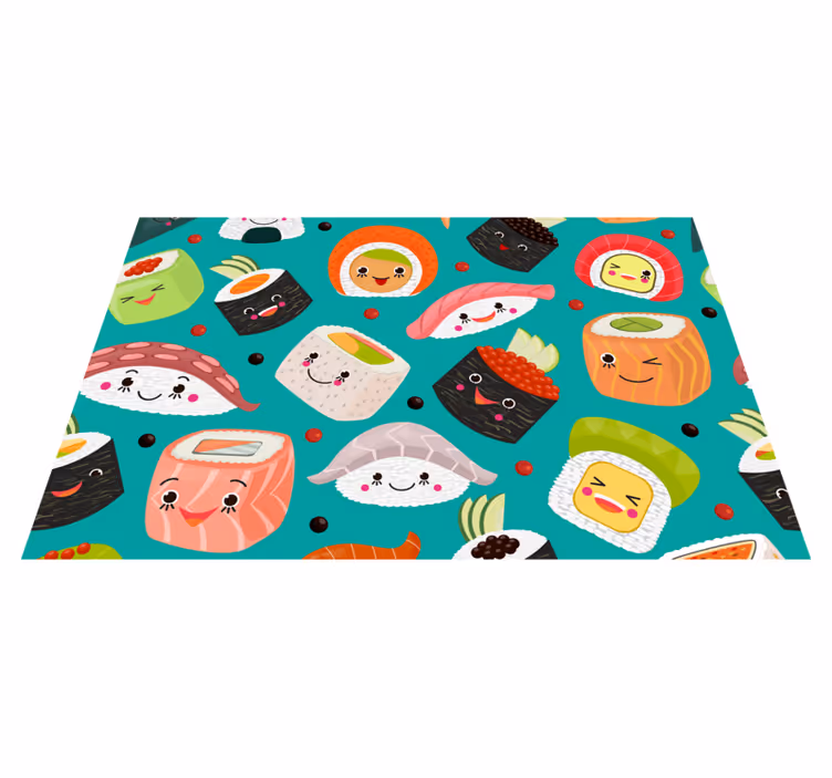 ランチョンマット 子供 可愛い寿司キャラクター - TENSTICKERS