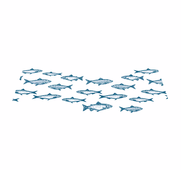 オリジナル ランチョンマット 魚が泳ぐ模様 - TENSTICKERS