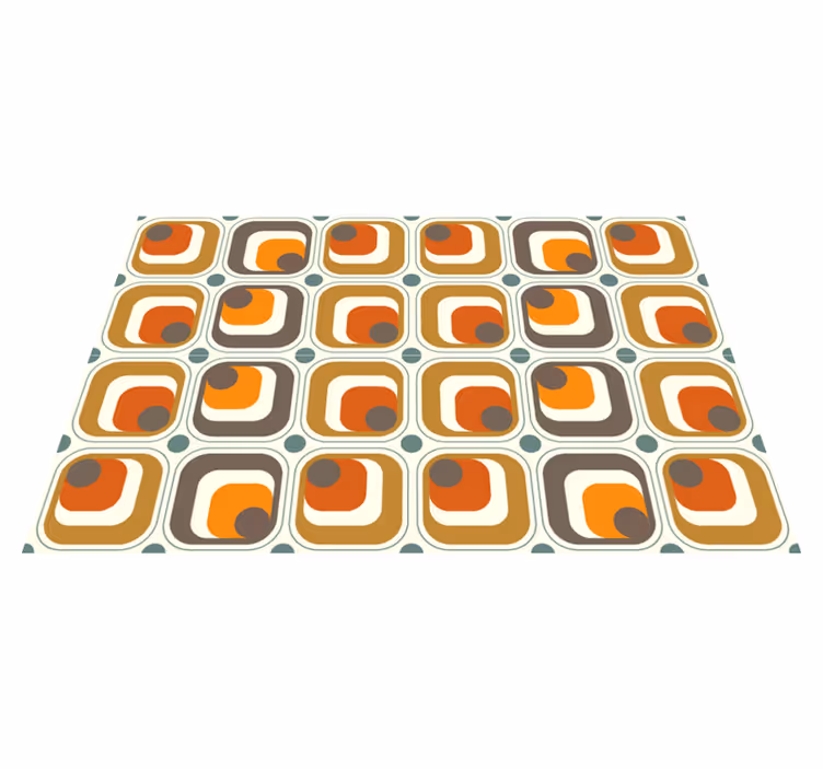 テーブル クロス モダン レトロ柄の正方形 - TENSTICKERS