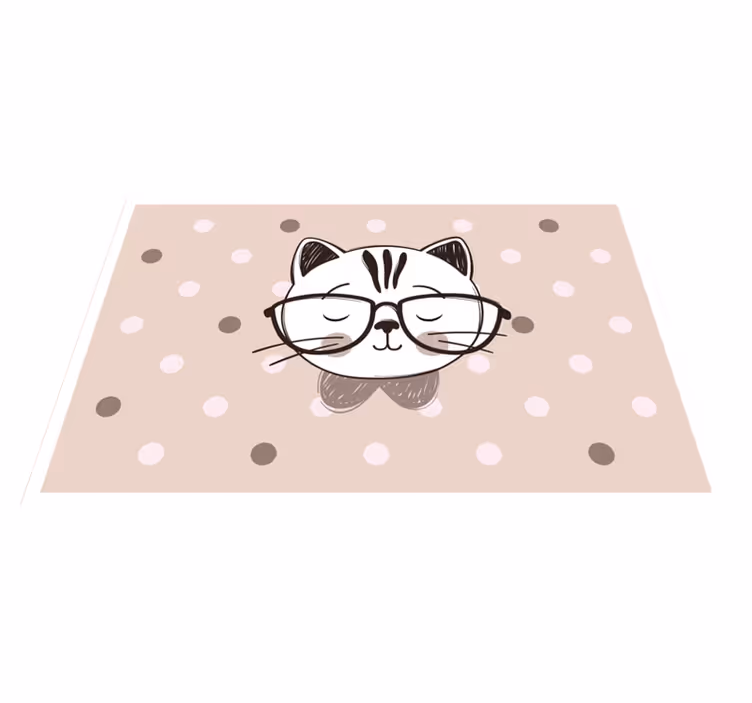ランチョンマット 子供 メガネをかけた猫 - TENSTICKERS