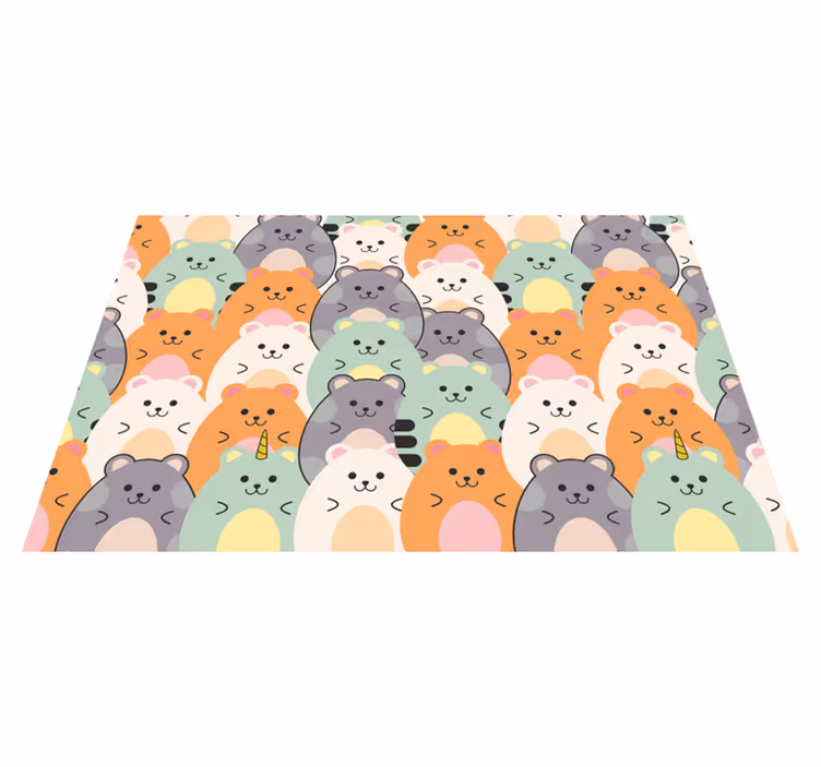 現代のランチョンマットを食べる多色のハムスター - TENSTICKERS
