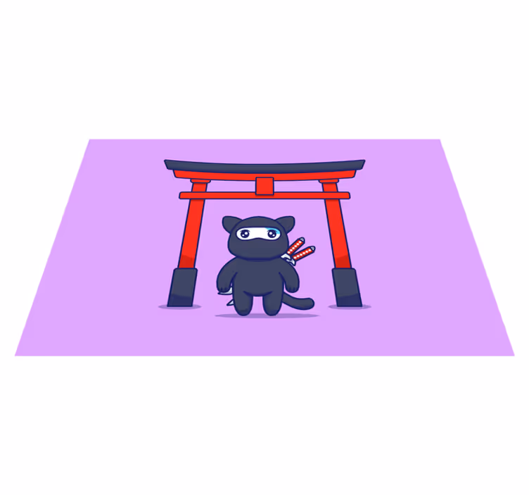 オリジナル ランチョンマット かわいい忍者キャラクター - TENSTICKERS