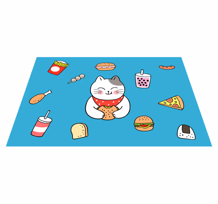 ランチョンマット 子供 可愛い猫の食事 - TENSTICKERS