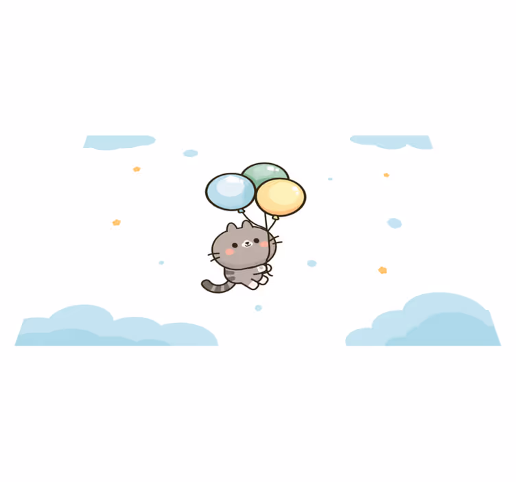 ランチョンマット 子供 かわいい猫の風船 - TENSTICKERS