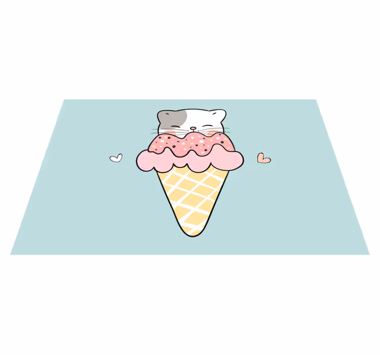 ランチョンマット 子供 かわいい猫のアイスクリーム - TENSTICKERS