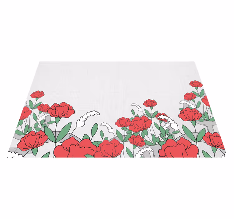 オリジナル ランチョンマット 葉のある花柄 - TENSTICKERS