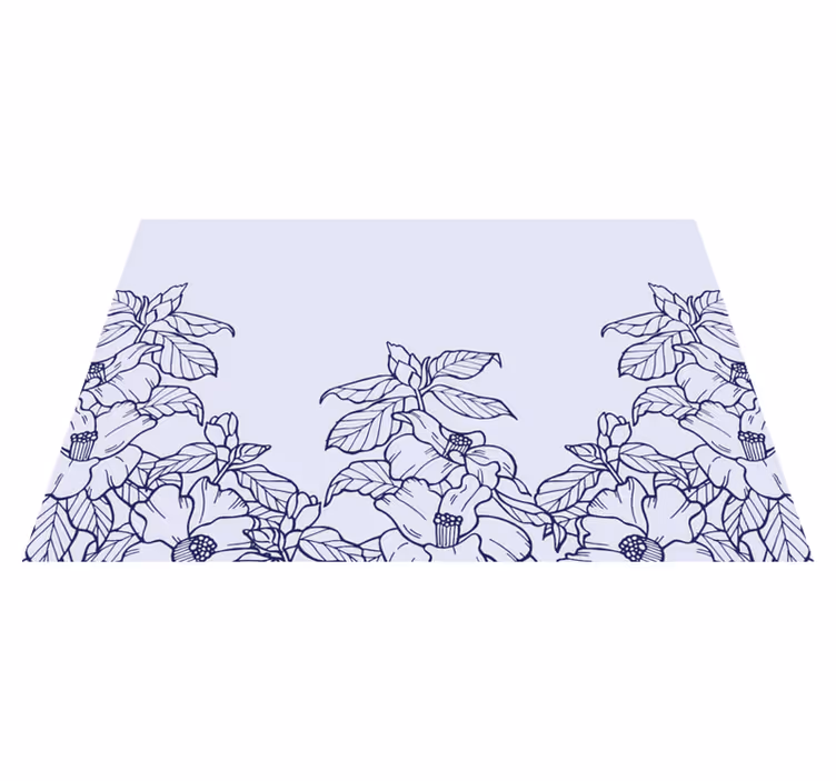 オリジナル ランチョンマット 花柄ボーダー柄 - TENSTICKERS
