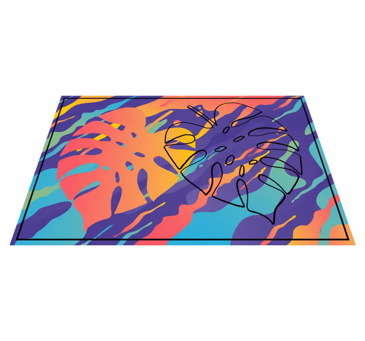 オリジナル ランチョンマット カラフルリーフパターン - TENSTICKERS