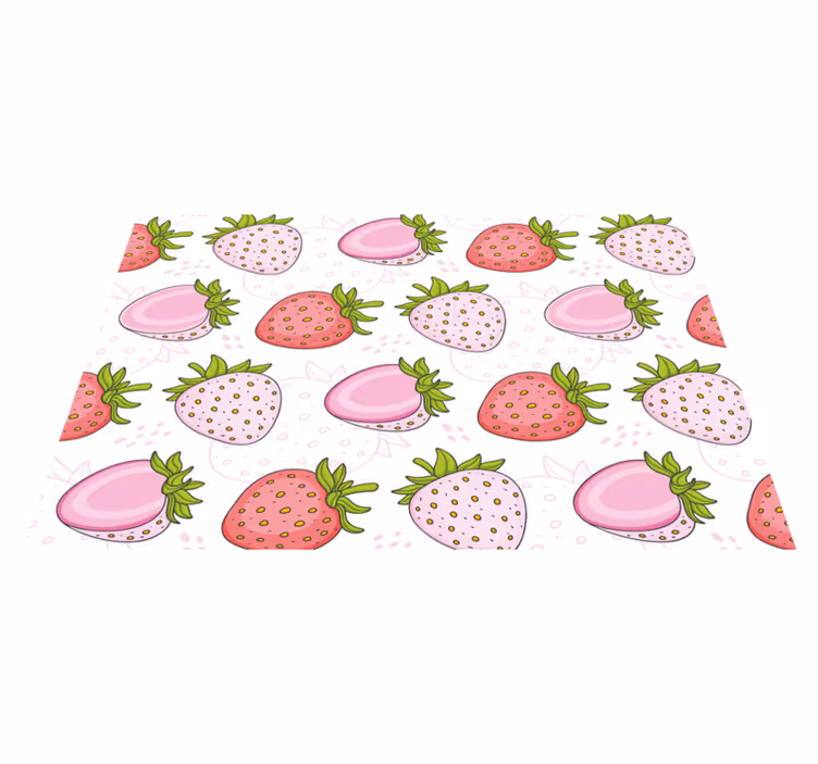 オリジナル ランチョンマット ピンクいちご柄 - TENSTICKERS
