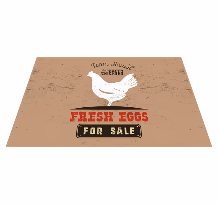 オリジナル ランチョンマット 新鮮な農場の鶏肉 - TENSTICKERS