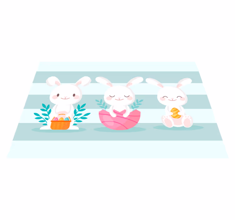 ランチョンマット 子供 かわいいウサギキャラクター - TENSTICKERS
