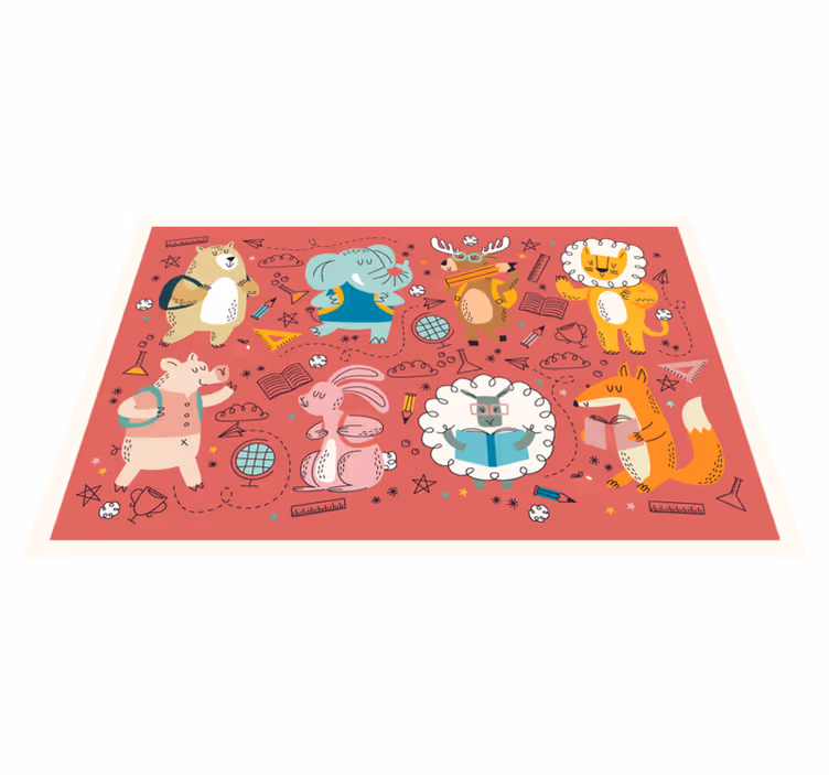 ランチョンマット 子供 カラフルな動物たち - TENSTICKERS