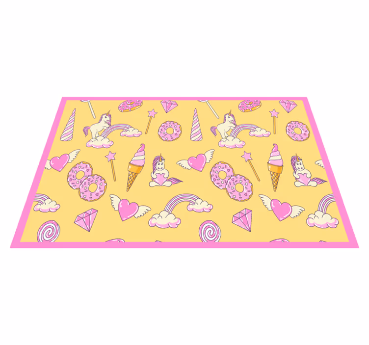 ランチョンマット 子供 夢のユニコーンの遊び心 - TENSTICKERS