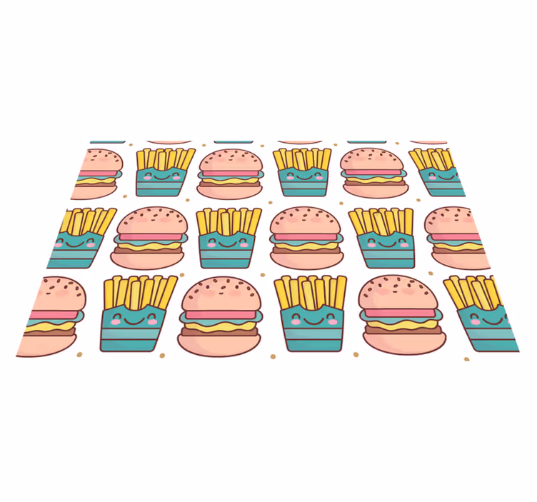 ランチョンマット 子供 ハッピーバーガーパターン - TENSTICKERS