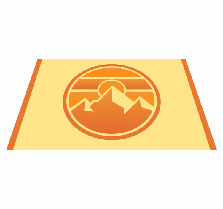 テーブル クロス モダン 山の夕焼けシルエット - TENSTICKERS