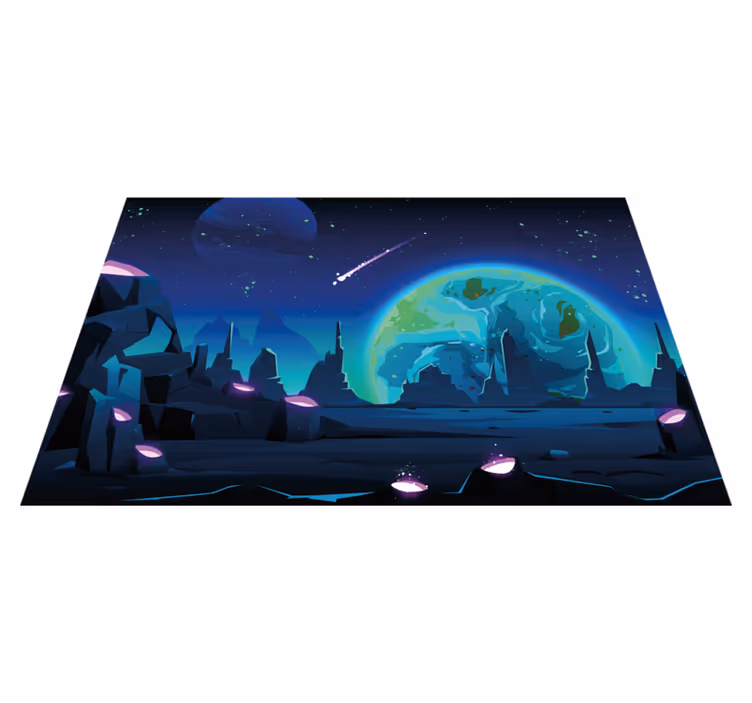 テーブル クロス モダン 宇宙の風景シーン - TENSTICKERS
