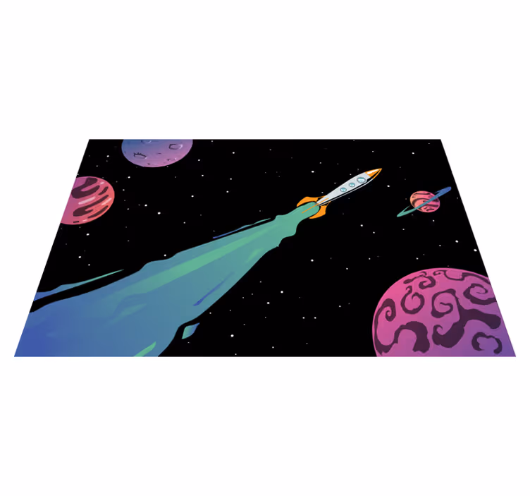 ロケットオリジナルランチョンマットのある漫画空間 - TENSTICKERS