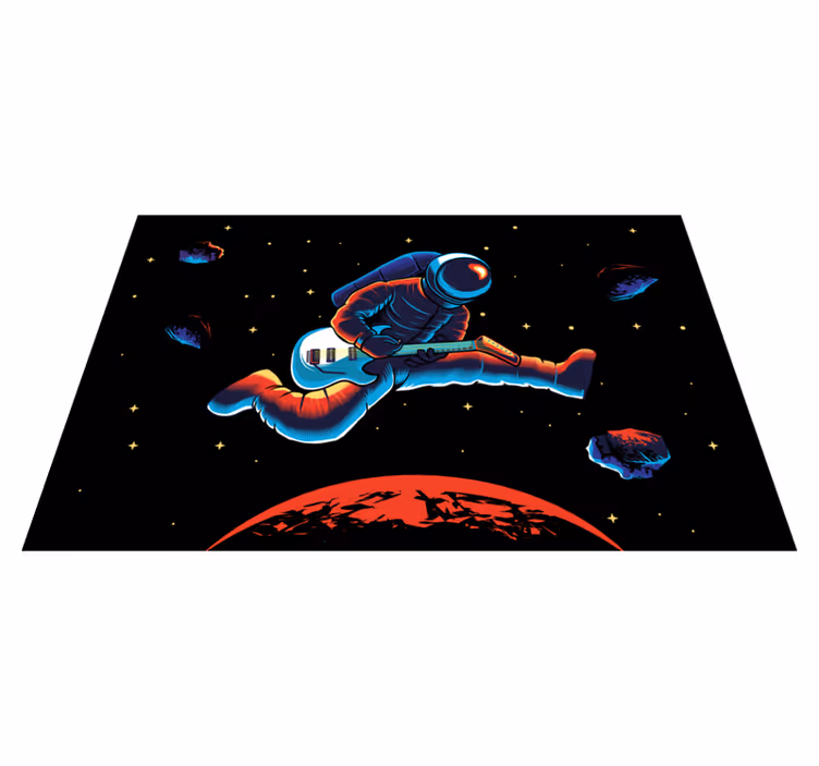 オリジナル ランチョンマット 宇宙飛行士がギターを弾く - TENSTICKERS