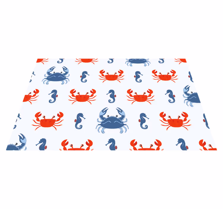 オリジナル ランチョンマット カニとタツノオトシゴ柄 - TENSTICKERS