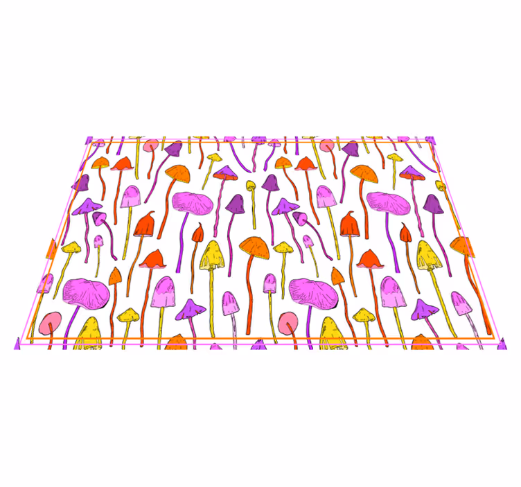 オリジナル ランチョンマット カラフルきのこ柄 - TENSTICKERS