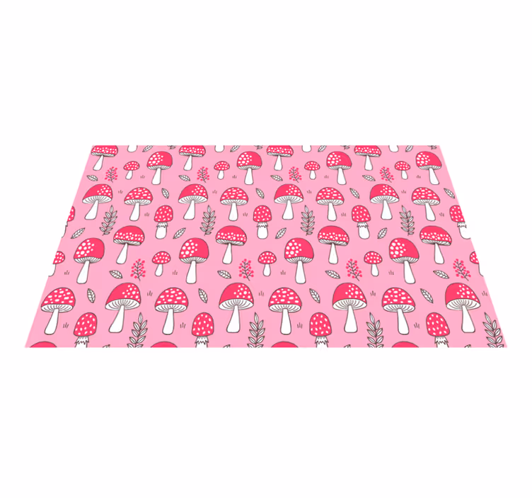 オリジナル ランチョンマット 鮮やかなキノコモチーフ - TENSTICKERS