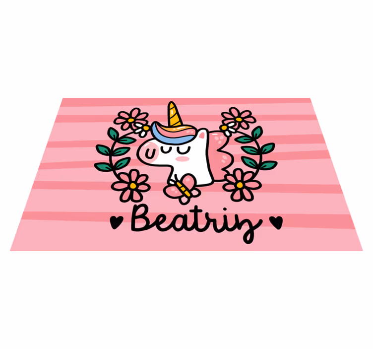 ランチョンマット 子供 花とユニコーンの楽しいデザイン - TENSTICKERS