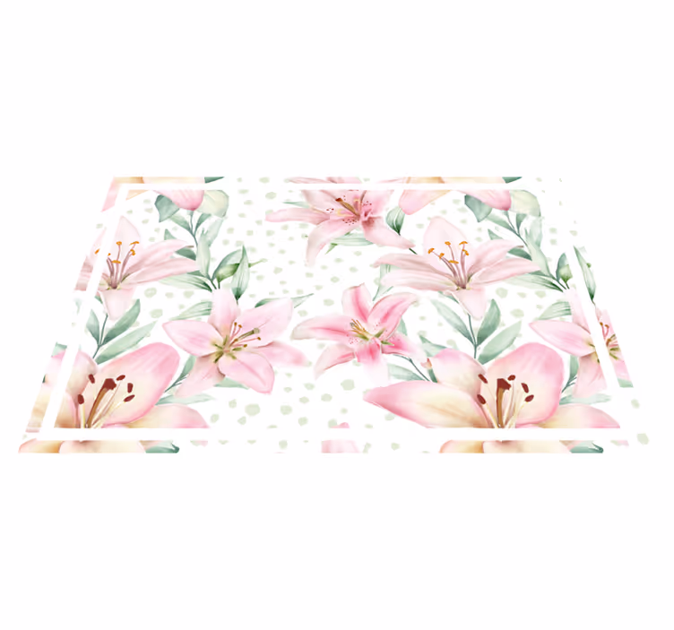 オリジナル ランチョンマット 花のユリのアレンジメント - TENSTICKERS