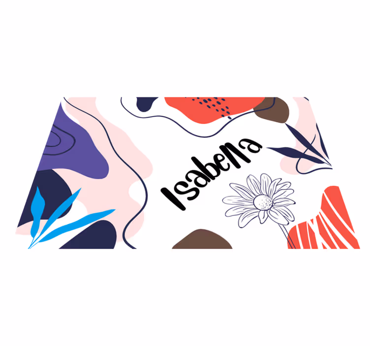 ランチョン マット 名前付き カラフルな抽象花柄 - TENSTICKERS