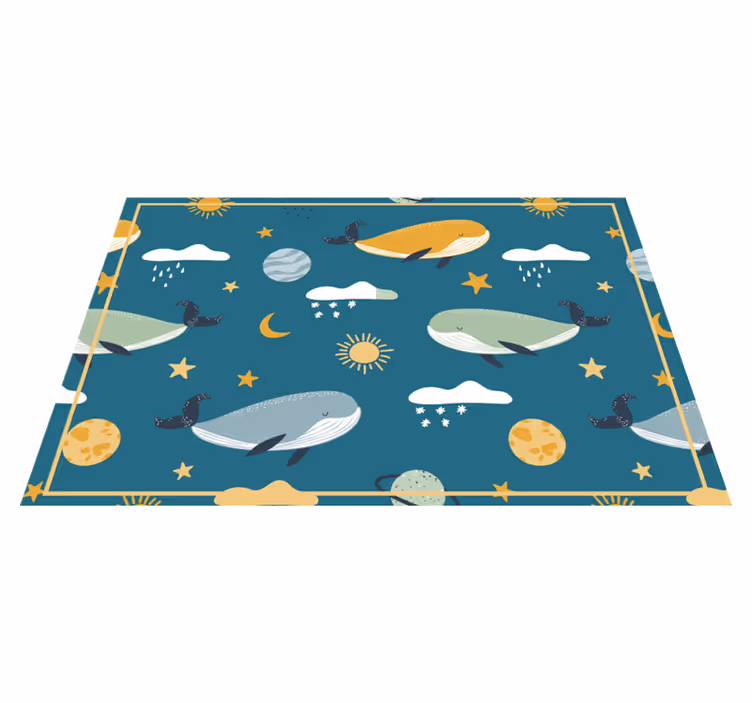 ランチョンマット 子供 クジラと天体模様 - TENSTICKERS