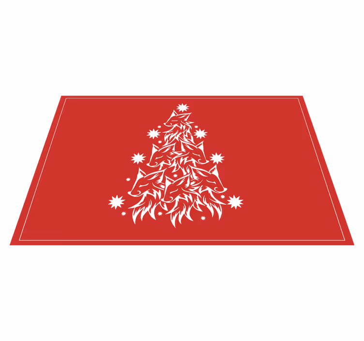 クリスマス ランチョン マット スタイライズドフォックスツリー - TENSTICKERS