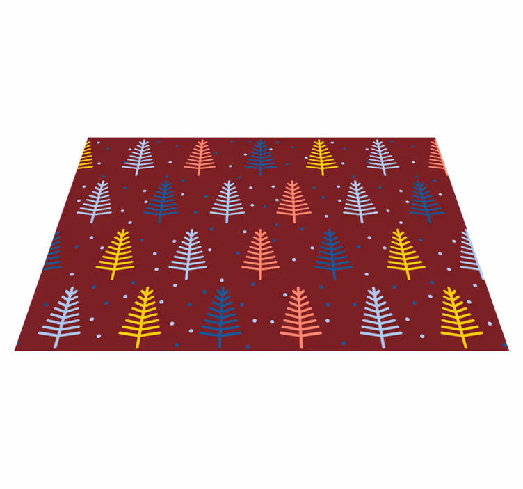 クリスマス ランチョン マット カラフルツリーパターン - TENSTICKERS