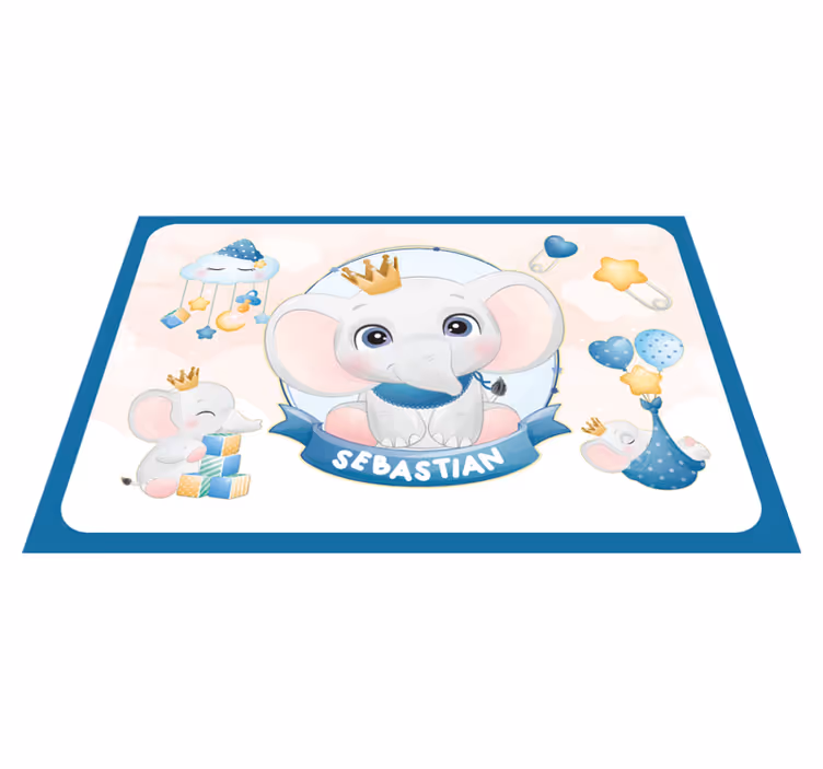 ランチョンマット 子供 可愛い象のイラスト - TENSTICKERS