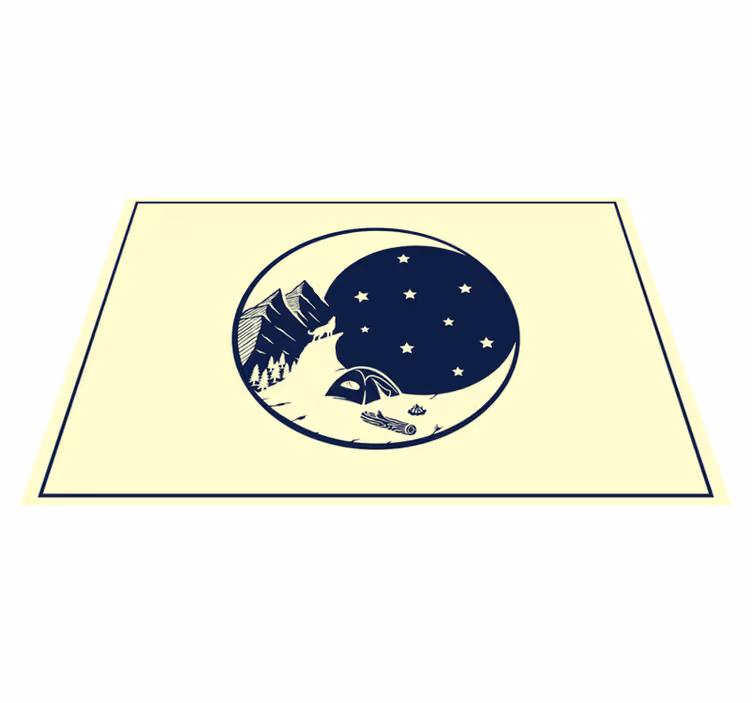 キャンプ山風景オリジナルランチョンマット - TENSTICKERS