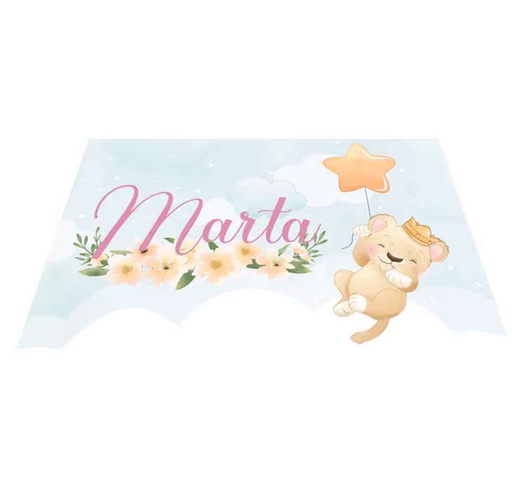 ランチョンマット 子供 風船を持ったかわいいライオン - TENSTICKERS
