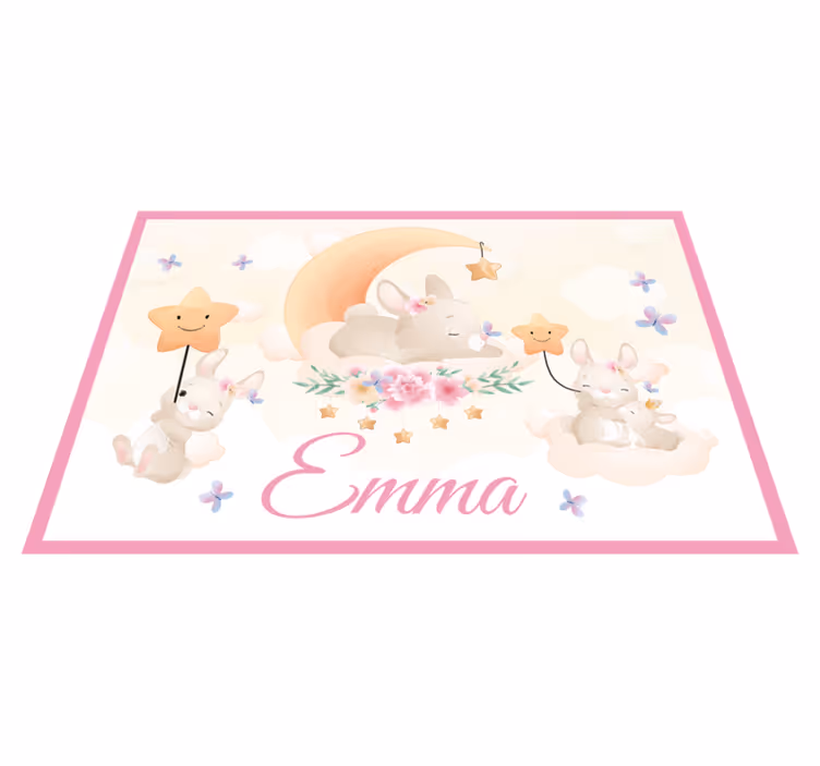 ランチョンマット 子供 うさぎと月のシーン - TENSTICKERS