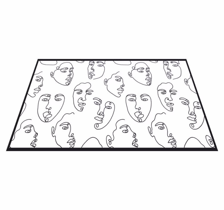 テーブル クロス モダン 抽象顔線画 - TENSTICKERS