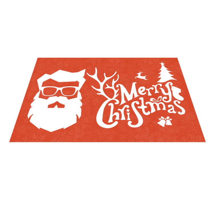 クリスマス ランチョン マット 眼鏡をかけたサンタ - TENSTICKERS