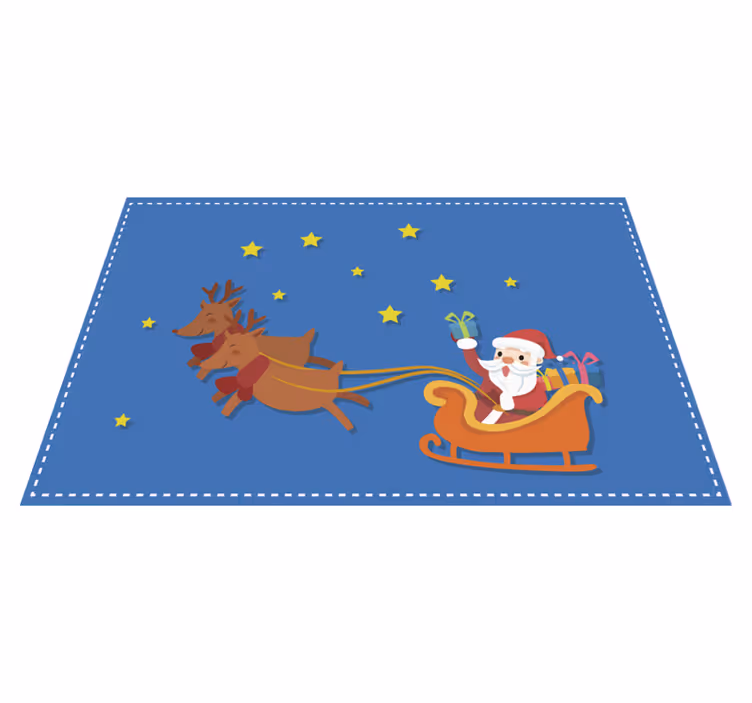 クリスマス ランチョン マット サンタのそりの旅 - TENSTICKERS