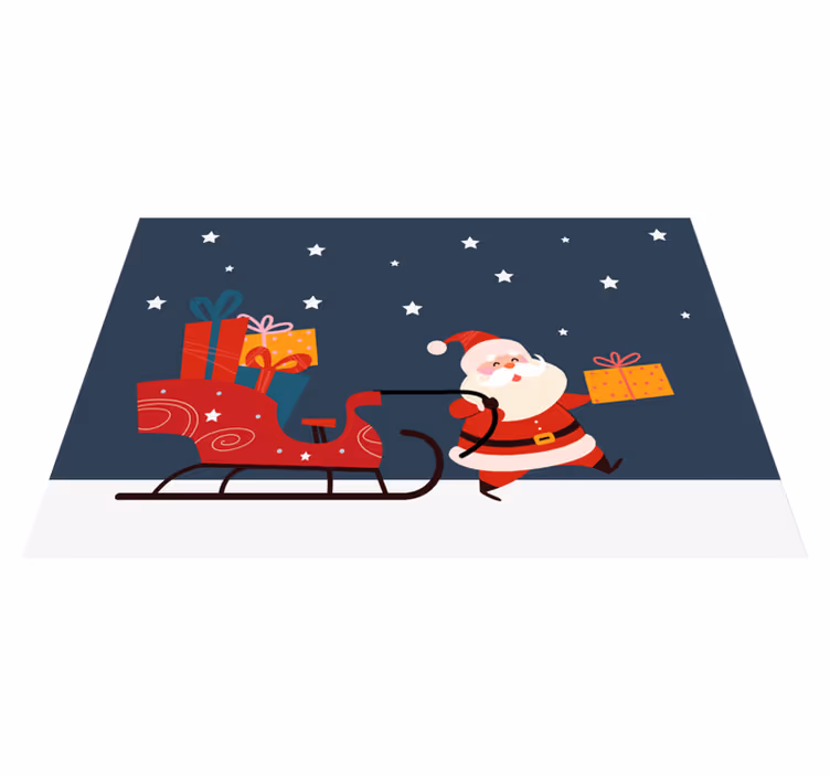 クリスマス ランチョン マット サンタのソリギフト - TENSTICKERS