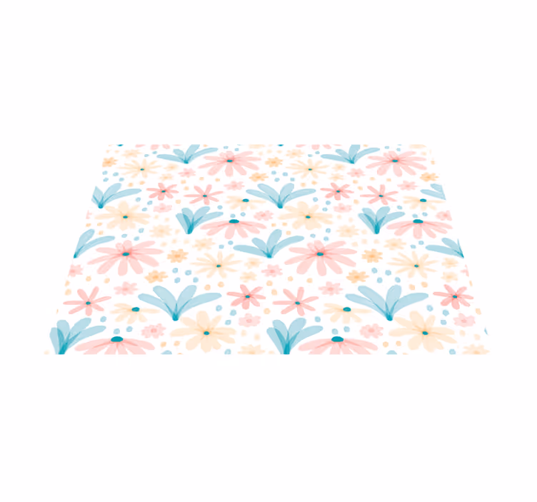 オリジナル ランチョンマット 花柄カラフル - TENSTICKERS