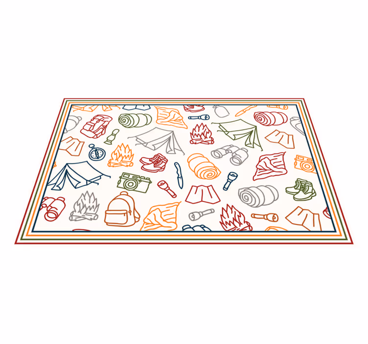 オリジナル ランチョンマット キャンピングアドベンチャーアイコン - TENSTICKERS