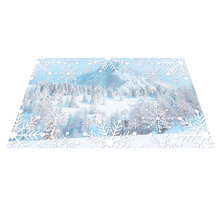 クリスマス ランチョン マット 雪の結晶冬の風景 - TENSTICKERS