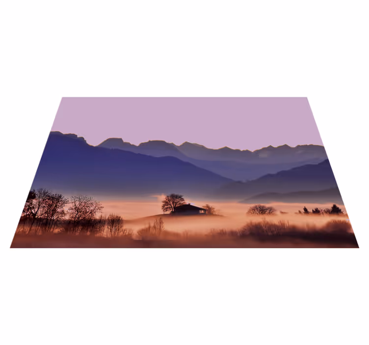 テーブル クロス モダン 穏やかな山の風景 - TENSTICKERS